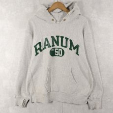 画像1: 80's Champion REVERSE WEAVE トリコタグ USA製 "RANUM" プリントスウェットフーディ L (1)