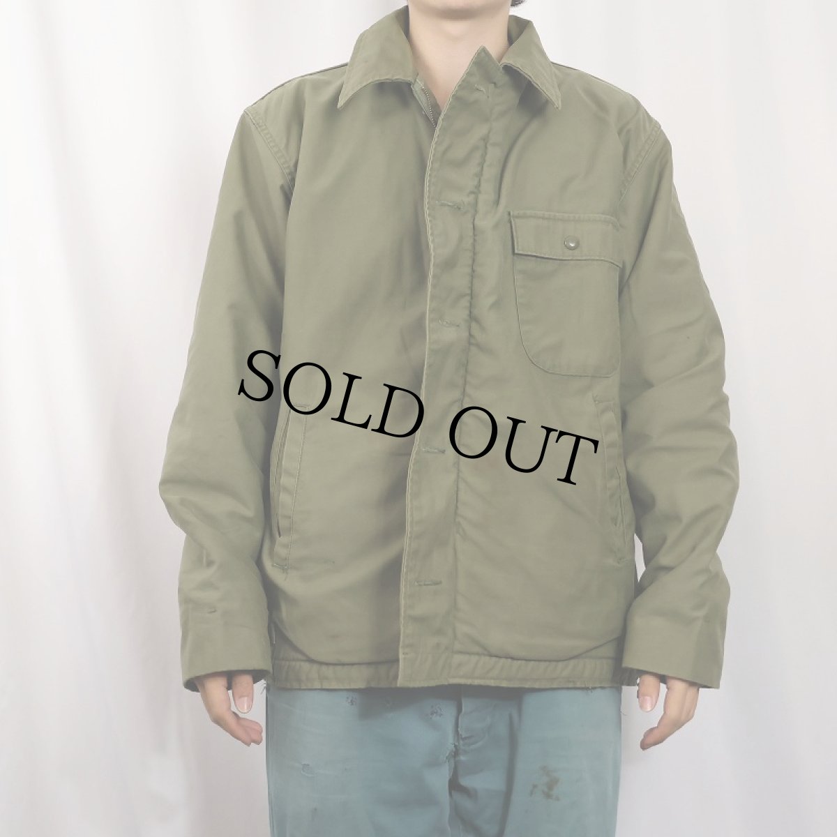 画像2: 70's U.S.NAVY A-2 デッキジャケット LARGE (2)