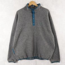 画像1: 80〜90's L.L.Bean USA製 筆記体ロゴ刺繍 ハーフスナップフリースジャケット L (1)