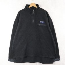 画像1: 90's POLO SPORT Ralph Lauren USA製 ハーフジップ フリースジャケット BLACK L (1)