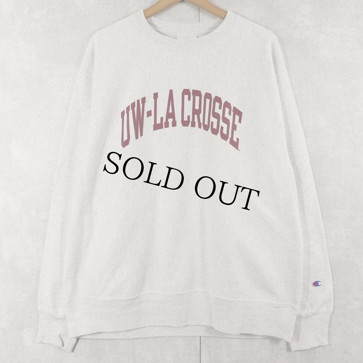 画像1: Champion REVERSE WEAVE "UW-LA CROSSE" プリントスウェット L (1)