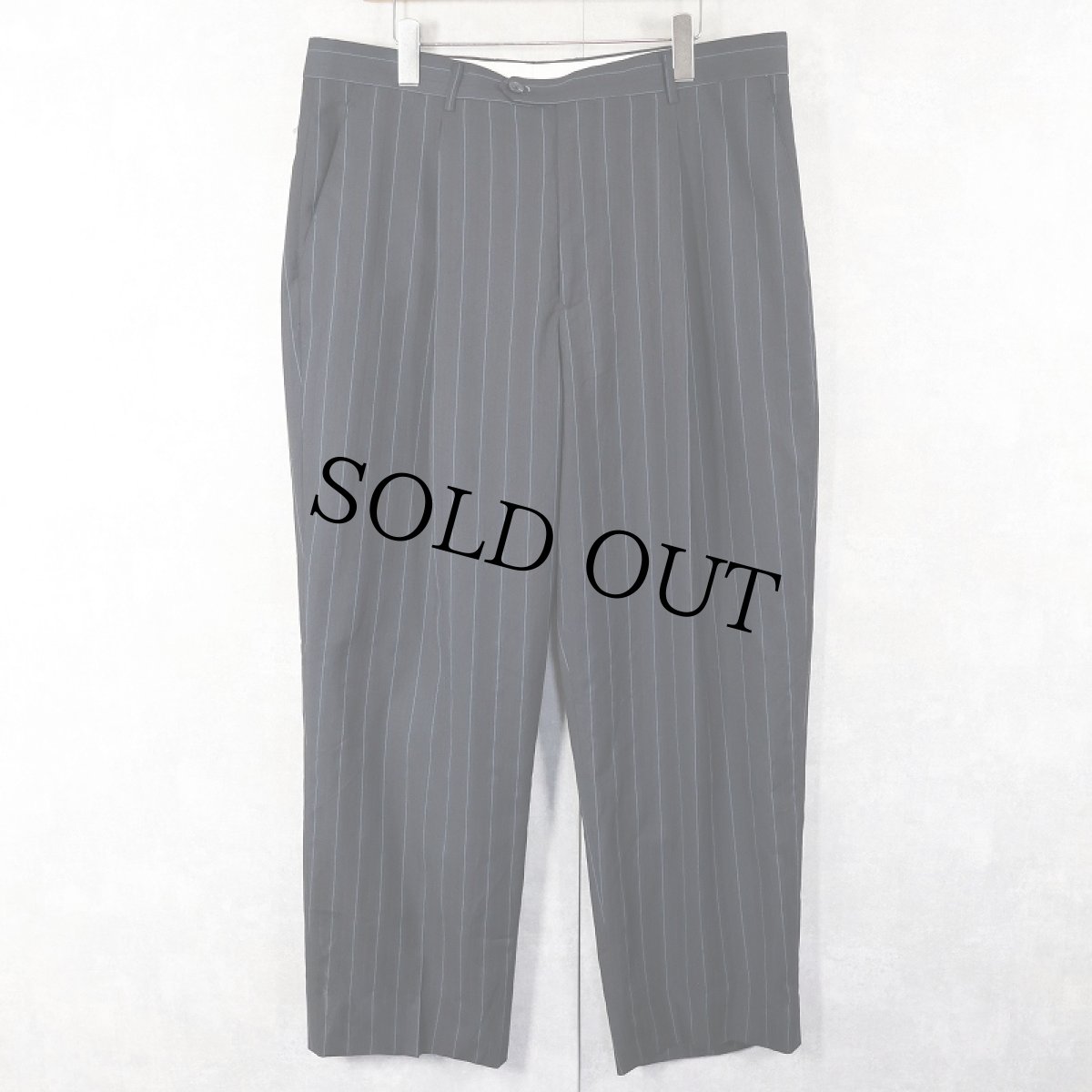 画像4: ストライプ柄 1タックスラックス NAVY W38 (4)