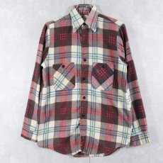 画像1: 70's FIVE BROTHERS USA製 チェック柄ネルシャツ S (1)