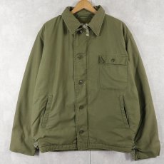 画像1: 80's U.S.NAVY A-2 デッキジャケット LARGE (1)
