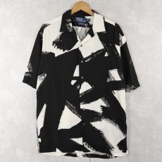 画像1: 90's POLO Ralph Lauren "CALDWELL" 筆柄 レーヨンオープンカラーシャツ S (1)