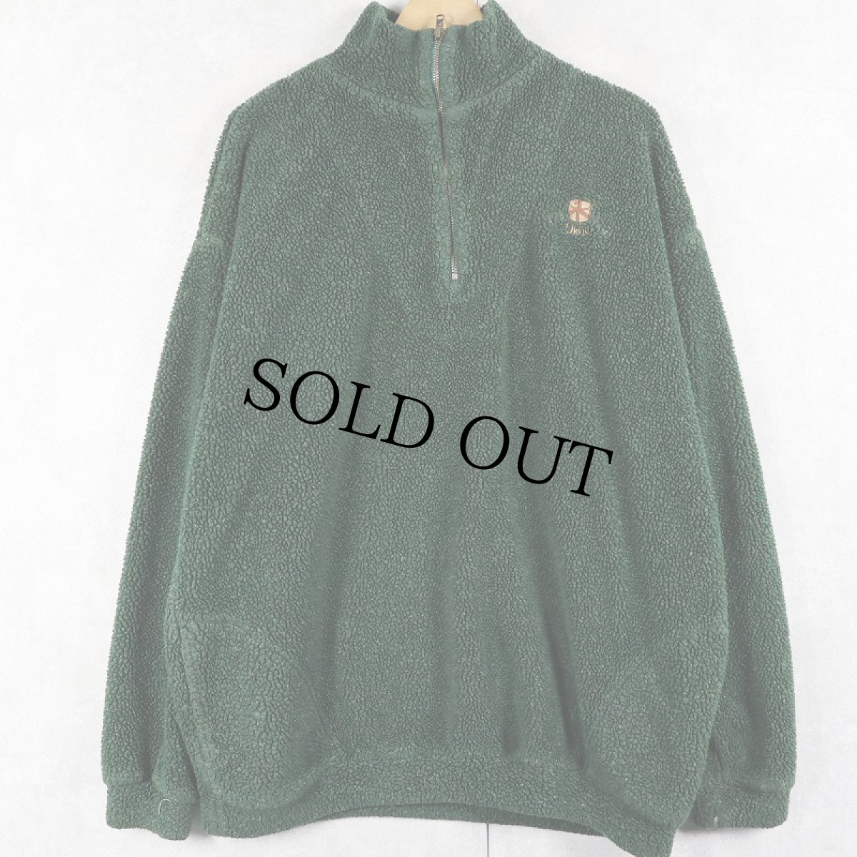 画像1: 90's ORVIS ロゴ刺繍 ハーフジップ フリースジャケット XL (1)