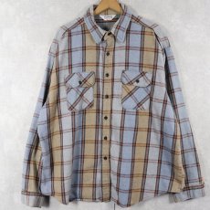 画像1: 70〜80's FIVE BROTHERS USA製 チェック柄 ヘビーネルシャツ 2XL (1)