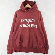画像1: Champion REVERSE WEAVE "UNIVERSITY OF MASSACHUSETTS" プリントスウェットフーディー XL (1)