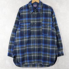画像1: 70's PENDLETON USA製 チェック柄 ウールシャツ SIZE17 1/2 (1)