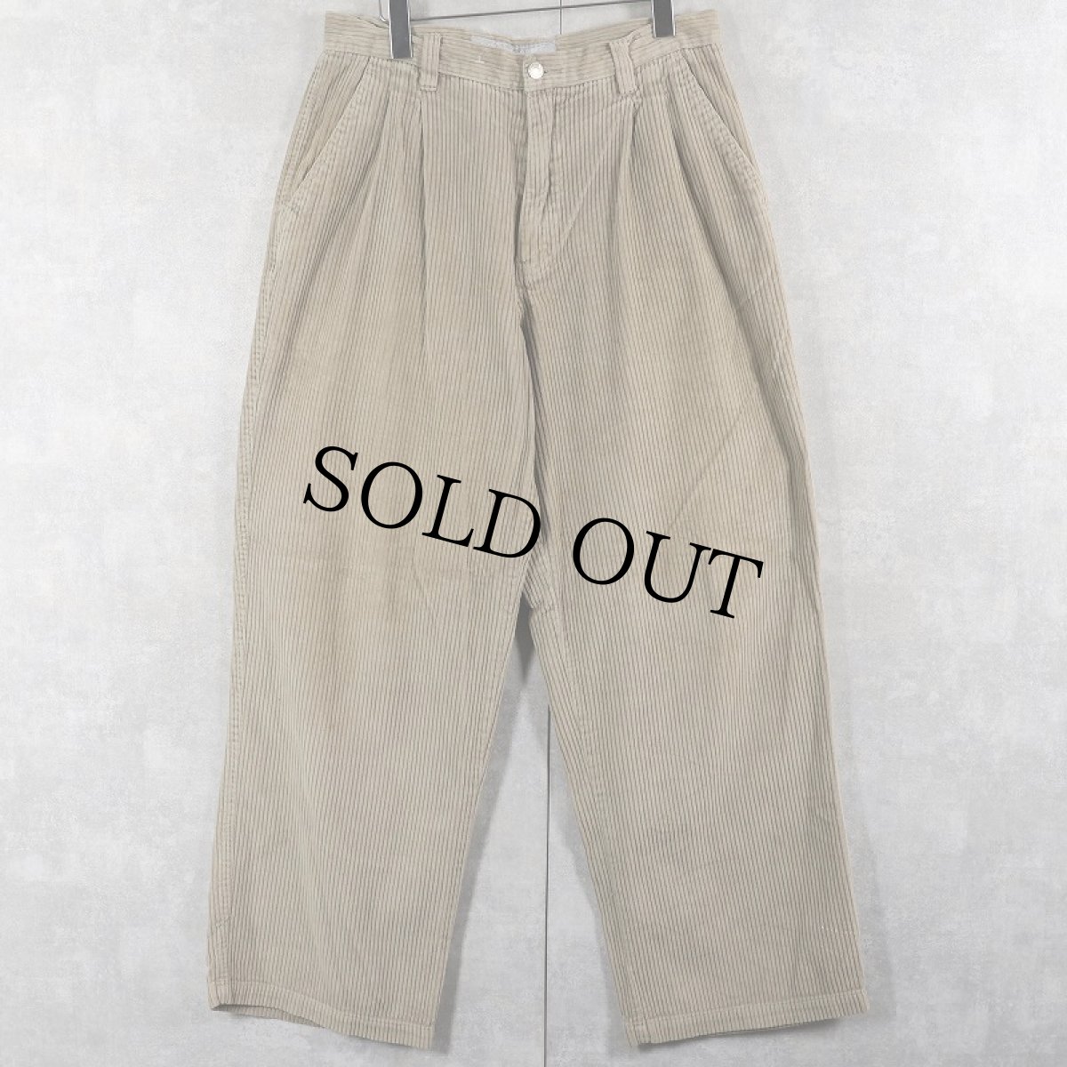 画像1: RINGOSPORT RUSSIA製 太畝 2タック コーデュロイパンツ W32 (1)