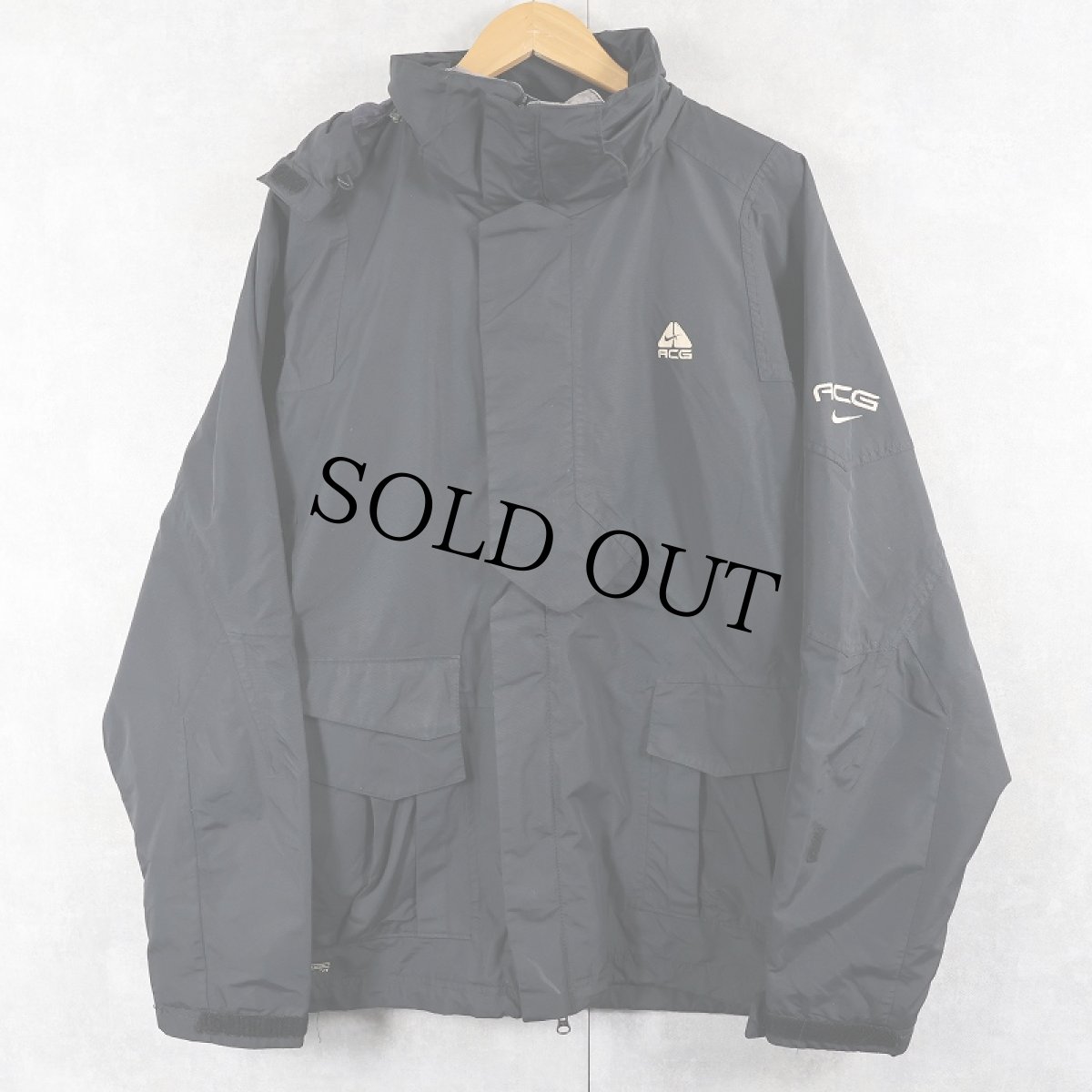 画像1: NIKE ACG "OUTER LAYER 3" ナイロンシェルジャケット BLACK L (1)