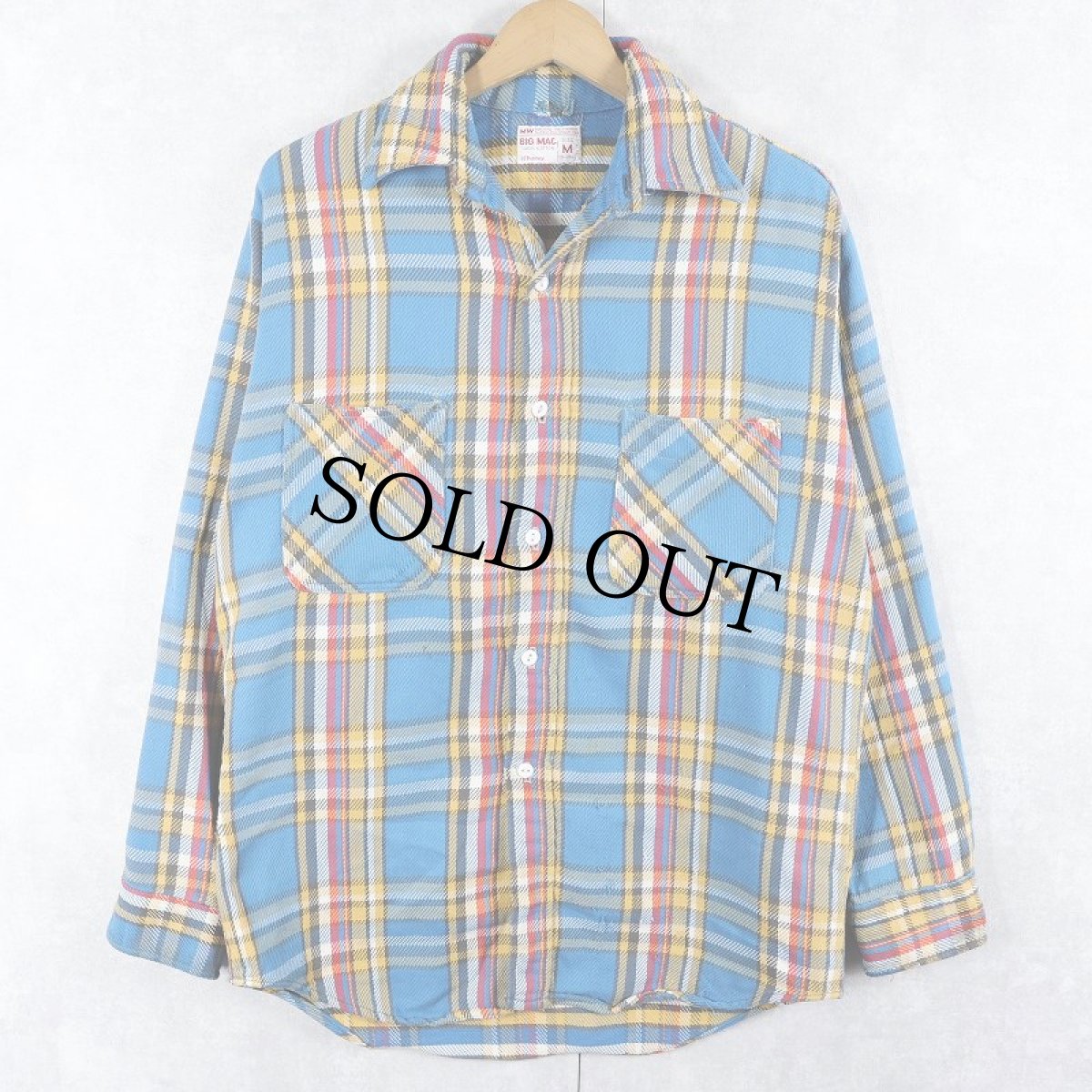 画像1: 70's JCPenney BIG MAC チェック柄 ヘビーネルシャツ M (1)