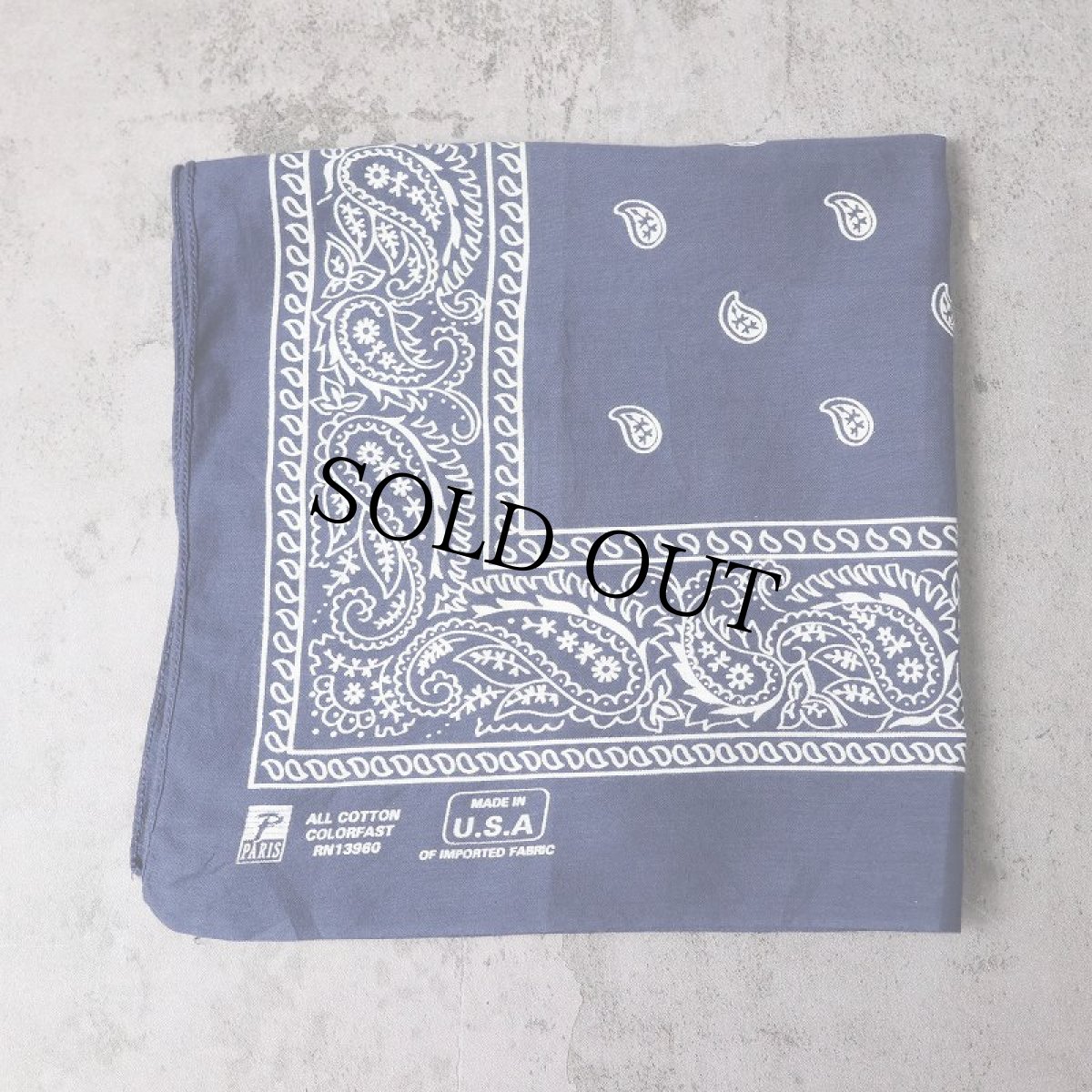 画像1: 80's PARIS ACCESSORIES,INC. USA製 ペイズリー柄 バンダナ (1)