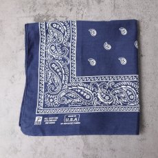 画像1: 80's PARIS ACCESSORIES,INC. USA製 ペイズリー柄 バンダナ (1)