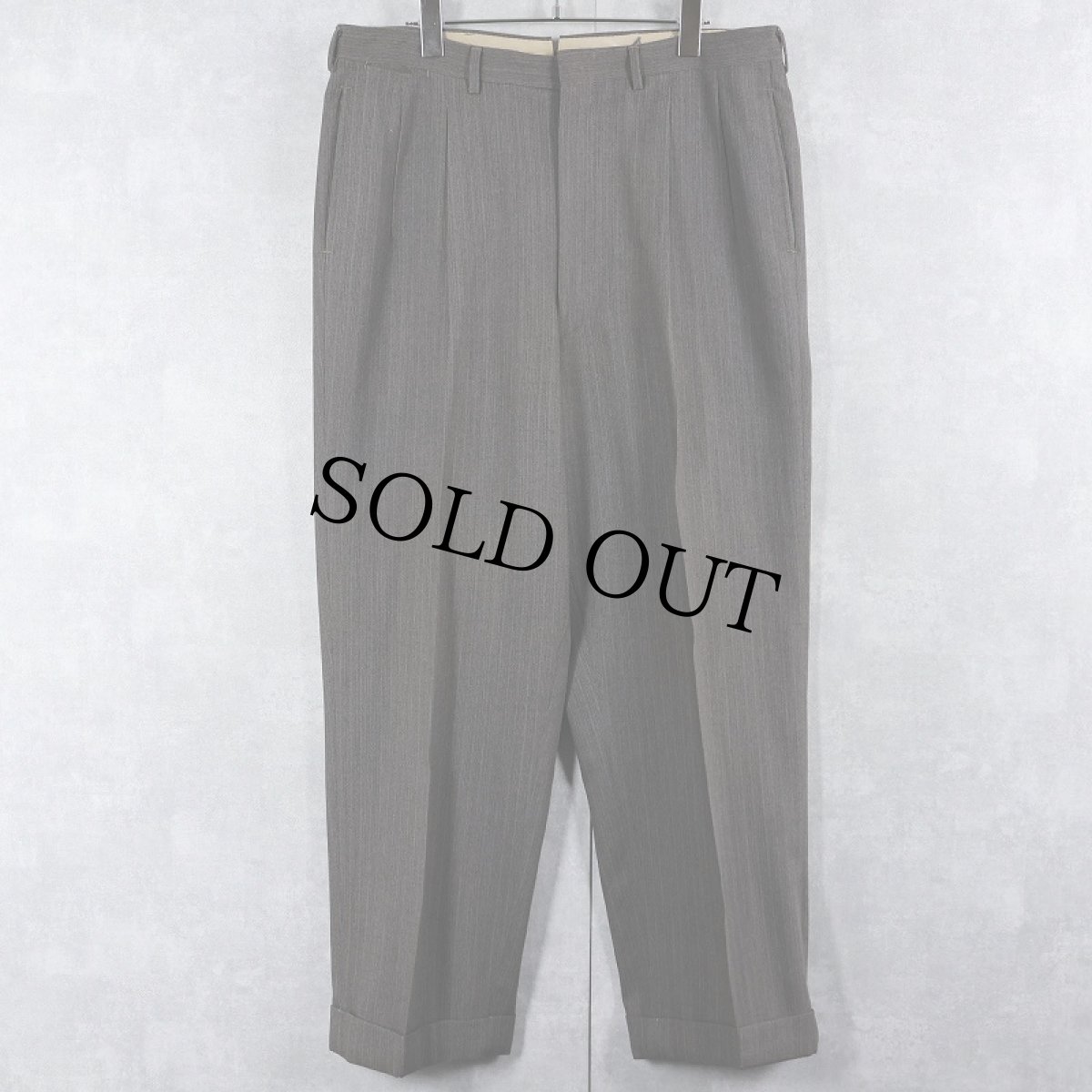 画像1: 50's 2タック ウールスラックス W35 (1)