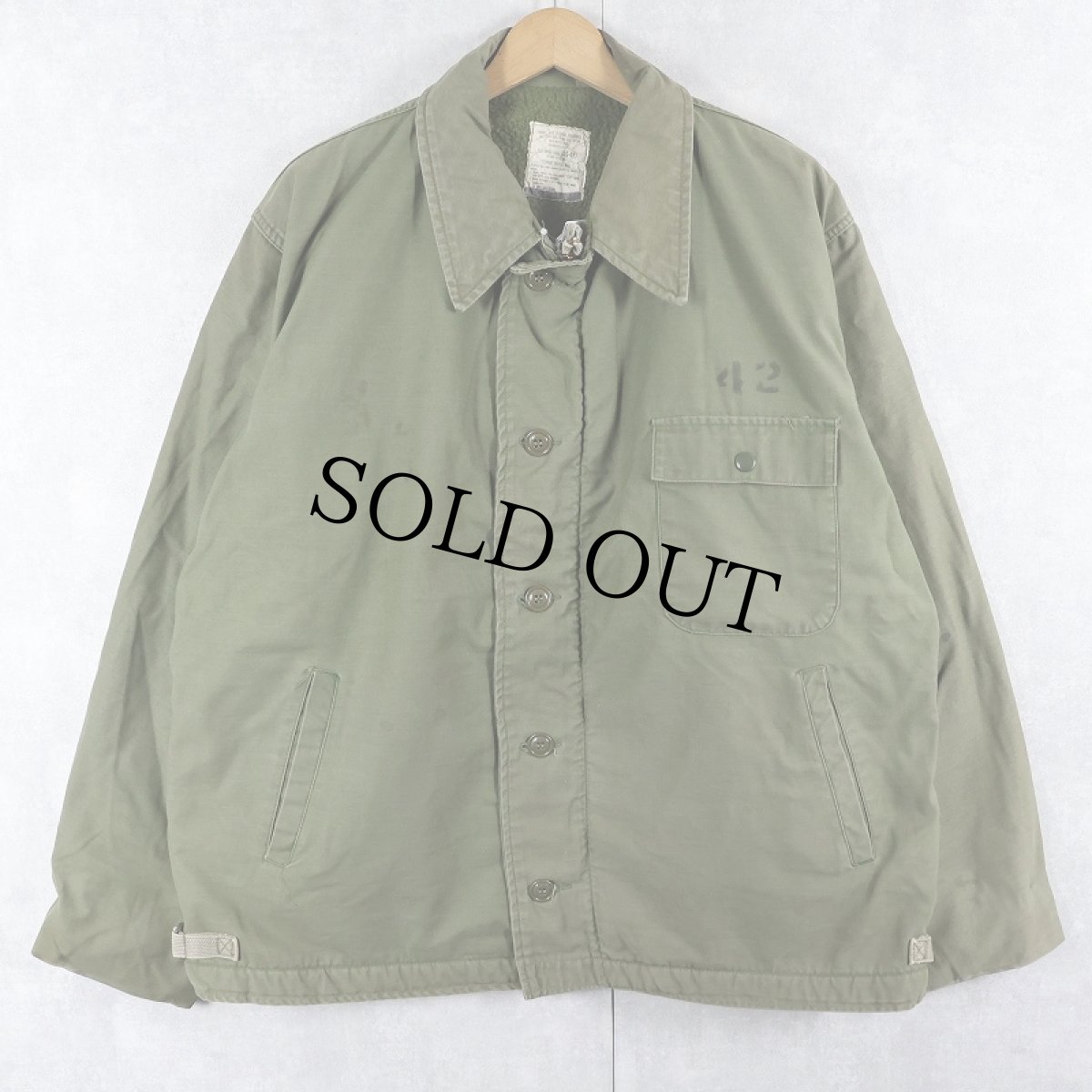 画像1: 80's U.S.NAVY A-2 ステンシル入り デッキジャケット EXTRA LARGE (1)