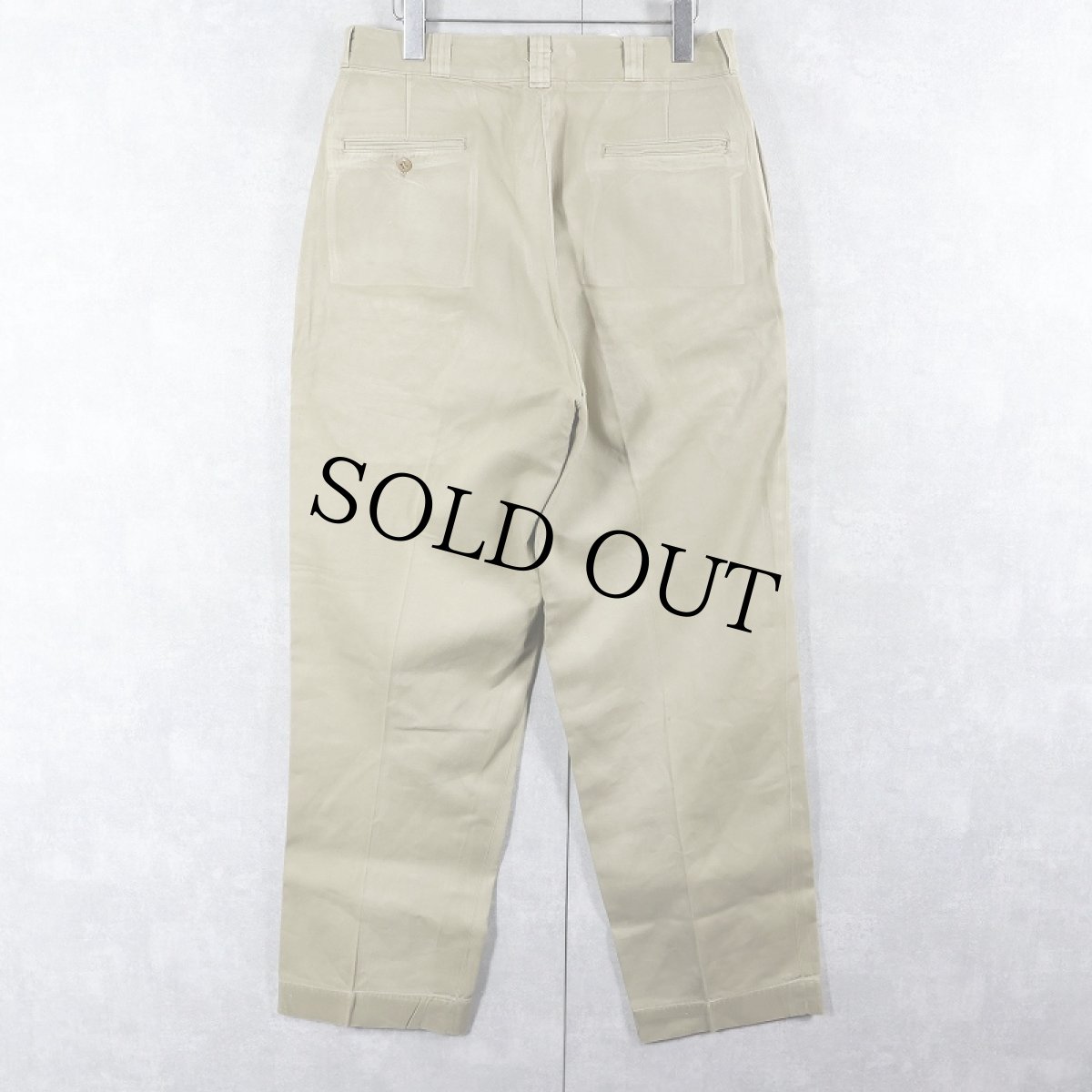 画像2: 60's U.S.ARMY 糊付け＆プレス チノトラウザーズ W31 (2)