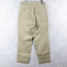 画像2: 60's U.S.ARMY 糊付け＆プレス チノトラウザーズ W31 (2)