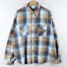 画像1: 70〜80's FIVE BROTHERS USA製 チェック柄 ヘビーネルシャツ 2XL (1)