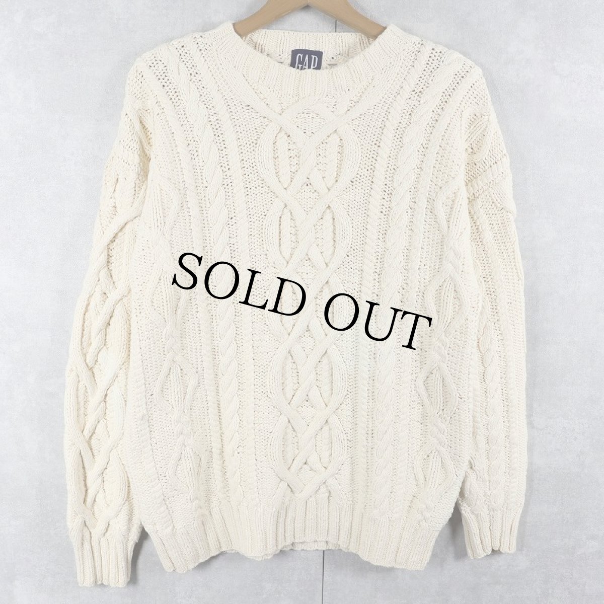 画像1: 90's GAP コットンアランニットセーター (1)