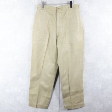 画像1: 60's U.S.ARMY 糊付け＆プレス チノトラウザーズ W31 (1)