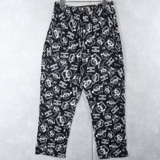 画像1: SOUTH PARK キャラクター総柄 コットンイージーパンツ BLACK MEDIUM (1)