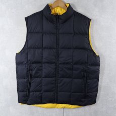 画像1: 90's LANDS'END リバーシブル キルティンググースダウンベスト L (1)