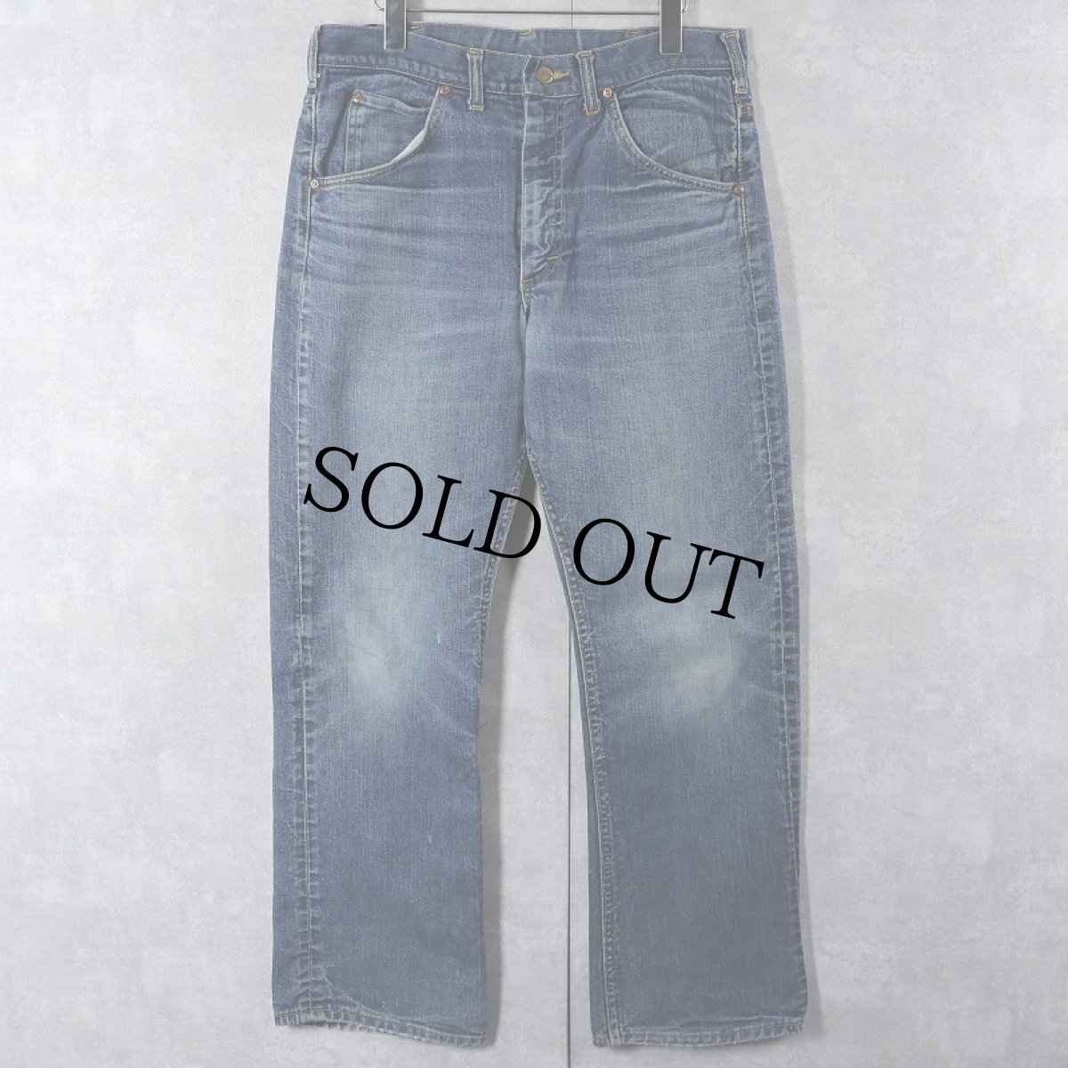 画像1: 70's Lee 200Z サイド黒 ブーツカットデニムパンツ W34 (1)