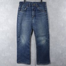 画像1: 70's Lee 200Z サイド黒 ブーツカットデニムパンツ W34 (1)