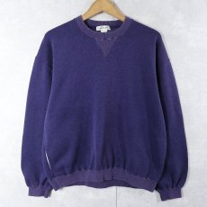 画像1: 70〜80's cacharel 前V ポリエステル×コットンスウェット NAVY XL (1)