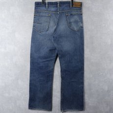 画像2: 70's Lee 200Z サイド黒 ブーツカットデニムパンツ W34 (2)
