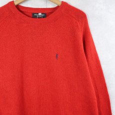 画像1: 80's Yves Saint-Laurent pour homme ロゴ刺繍 ニットセーター SIZE50 (1)