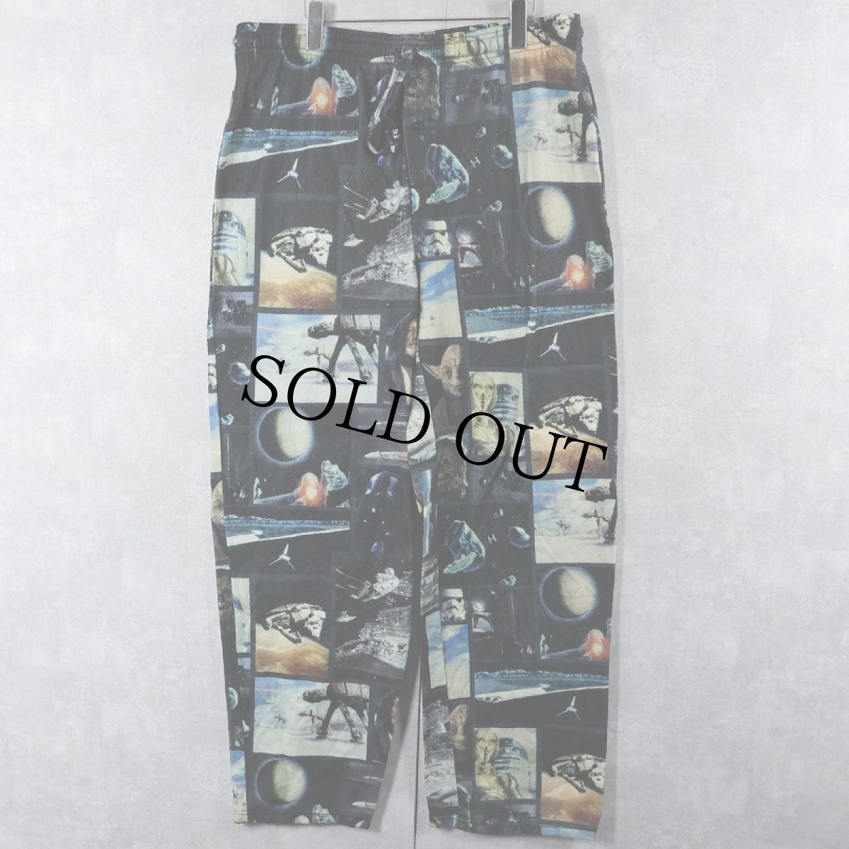 画像1: STAR WARS 総柄 フリースイージーパンツ XL (1)