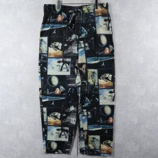 画像1: STAR WARS 総柄 フリースイージーパンツ XL (1)
