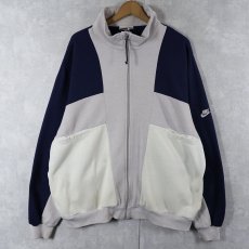 画像1: 90's NIKE 銀タグ 切り替えデザイン ジップジャケット XL (1)