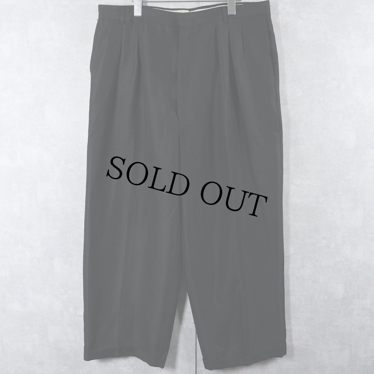 画像1: 〜90's METRICS USA製 織り柄 2タックスラックス BLACK W37 (1)