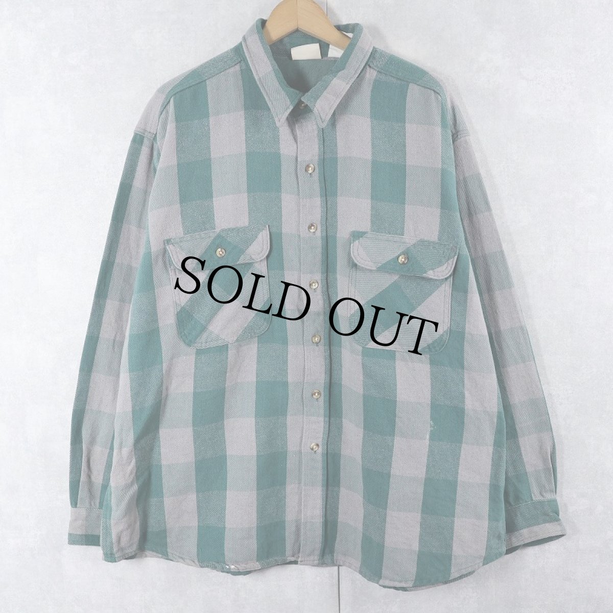 画像1: 90's FIVE BROTHER バッファローチェック柄 ヘビーネルシャツ 2XL (1)