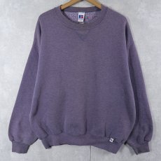 画像1: 90's RUSSELL ATHLETIC USA製 前V 無地スウェット L (1)