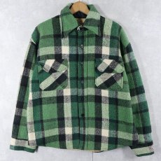 画像1: 70's Fashion Sportswear チェック柄 CPOシャツジャケット L (1)