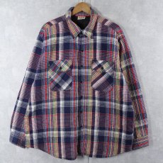 画像1: 90's FIVE BROTHER USA製 チェック柄 キルティングライナー ヘビーネルシャツXL (1)