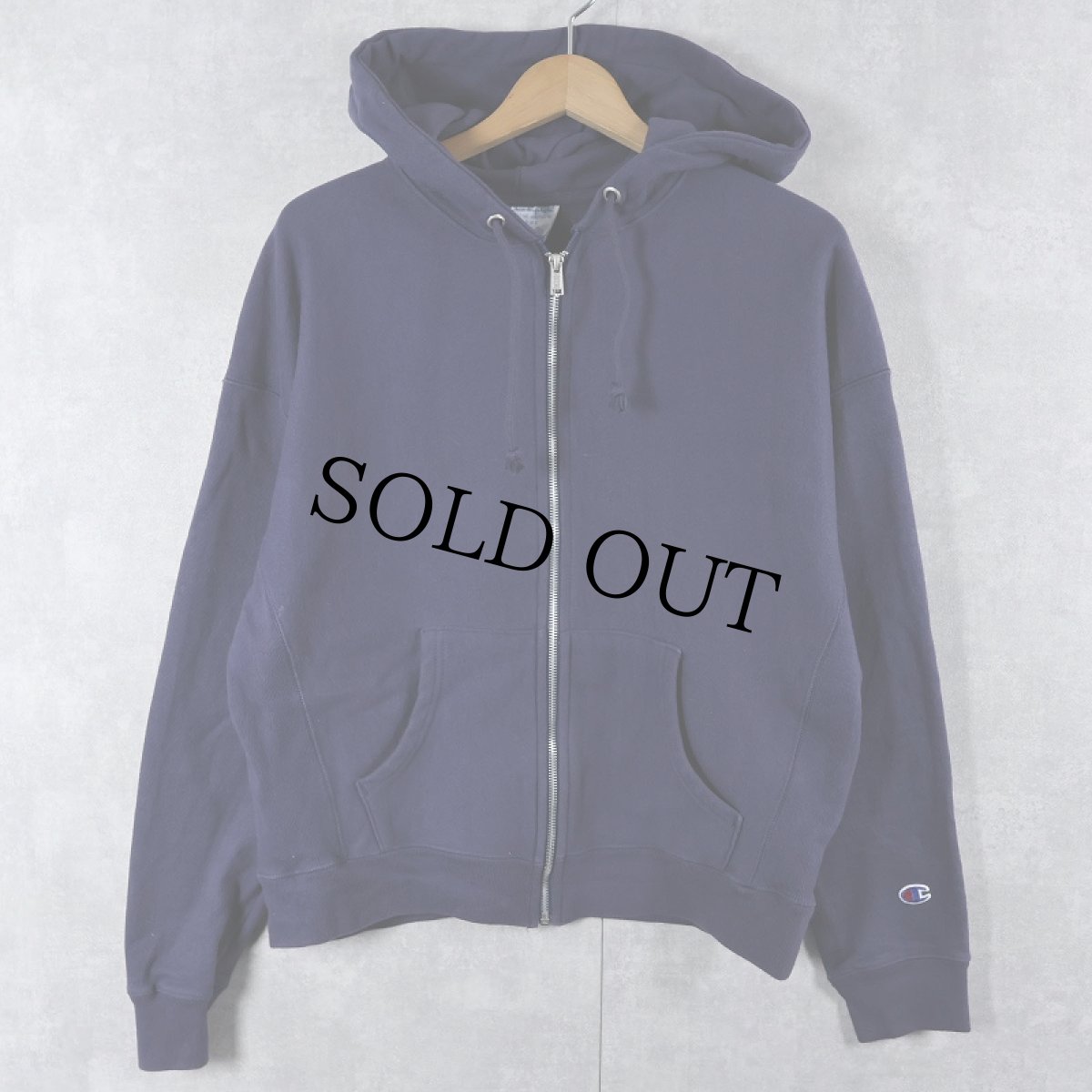 画像1: Champion REVERSE WEAVE 無地 スウェットジップパーカー NAVY L (1)