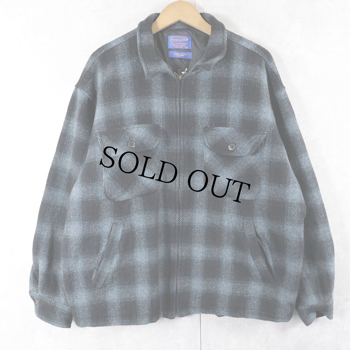 画像1: PENDLETON チェック柄 ウールジャケット XL (1)
