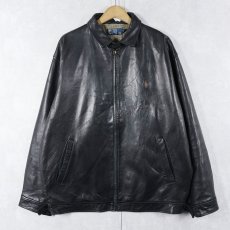 画像1: POLO Ralph Lauren レザージャケット BLACK L (1)
