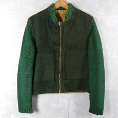 画像3: 70's〜 ニット切り替え ウールジップジャケット (3)