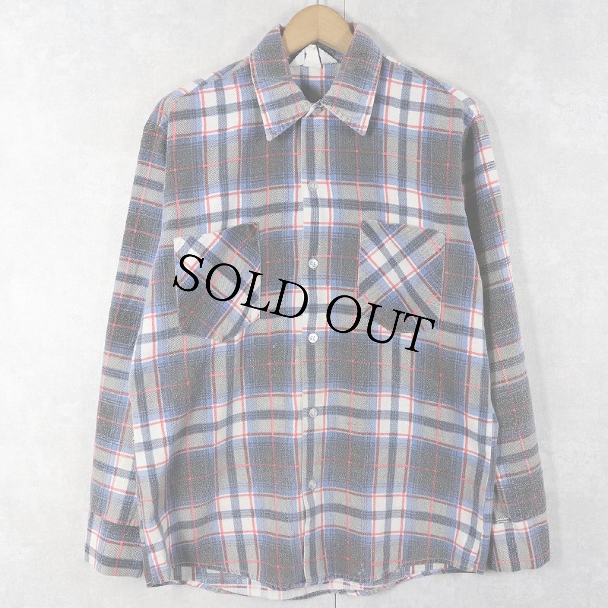 画像1: 70〜80's Prest-Rite チェック柄 プリントネルシャツ (1)