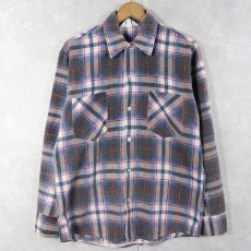 画像1: 70〜80's Prest-Rite チェック柄 プリントネルシャツ (1)