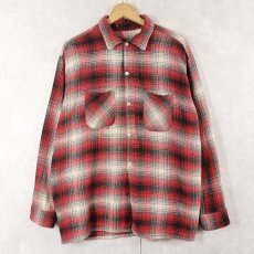 画像1: 60's オンブレーチェック柄 ウールシャツ (1)