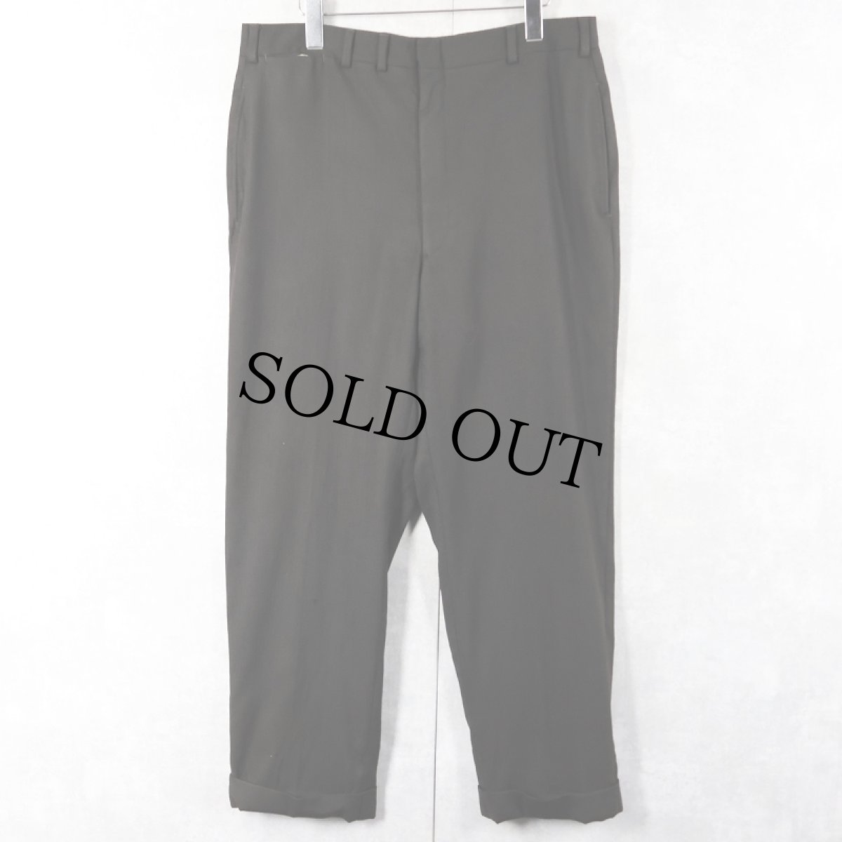 画像3: 50〜60's ストライプ柄織り スラックス BLACK W35 (3)