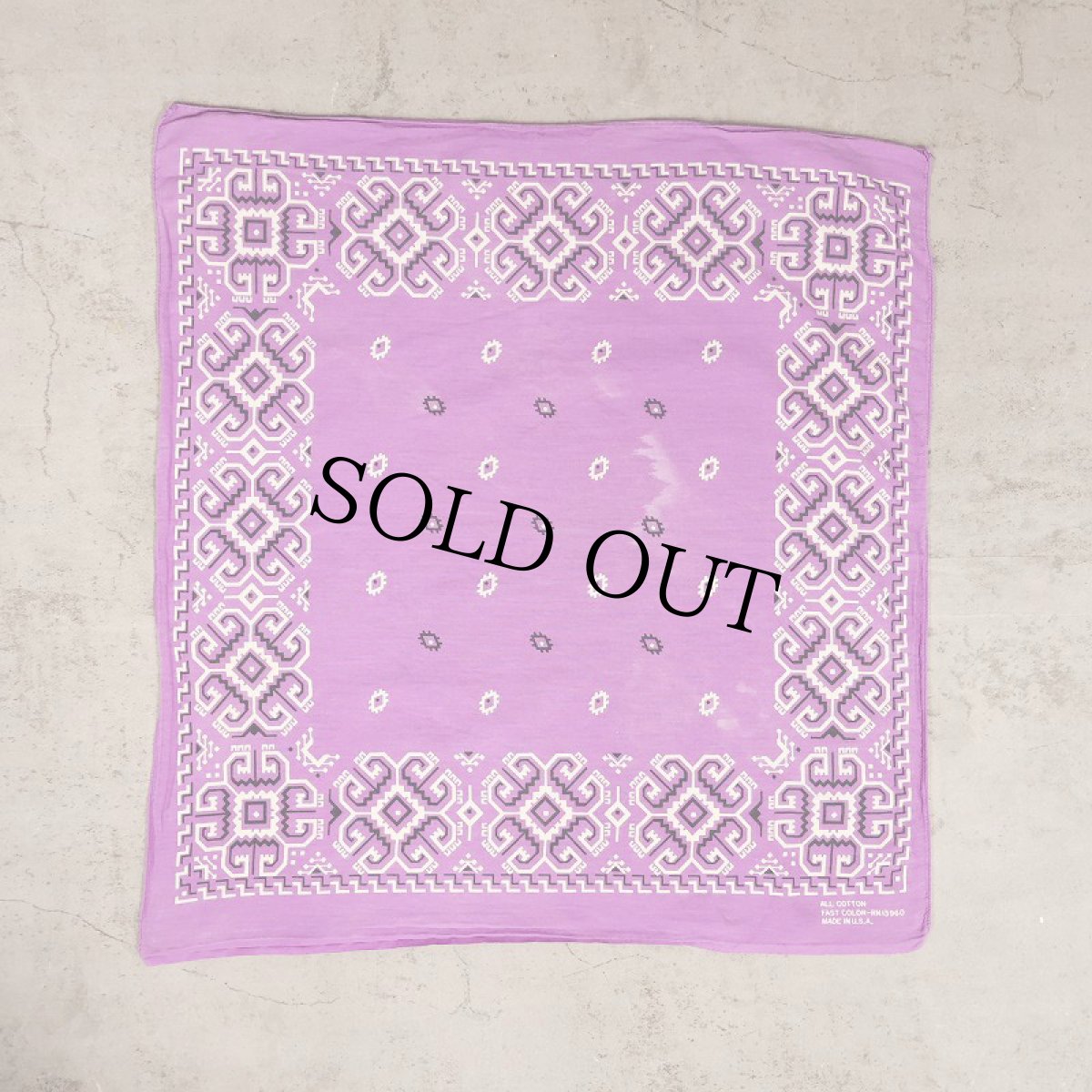 画像2: 70's FAST COLOR USA製 ライトニング柄 バンダナ (2)