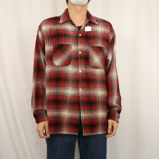 画像2: 60's オンブレーチェック柄 ウールシャツ (2)